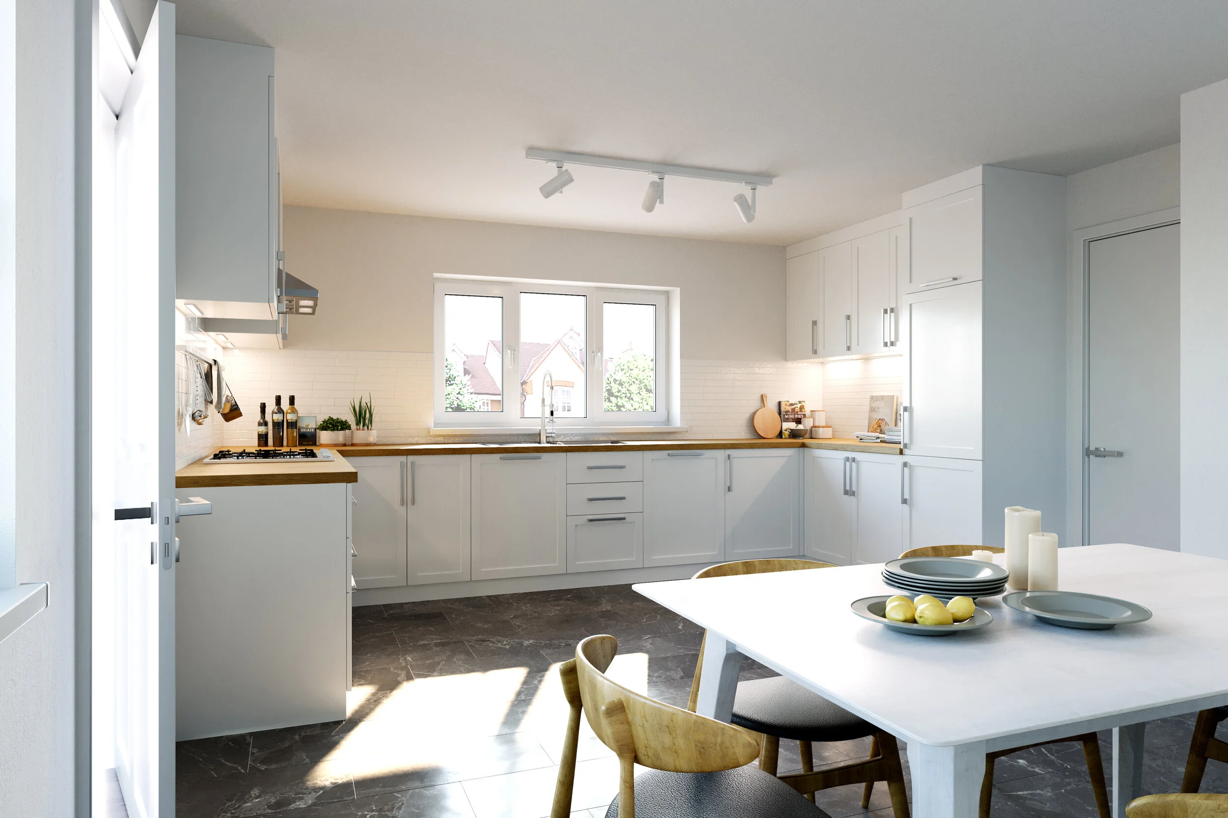 Kitchen interior at Coppice Mead, Stotfold